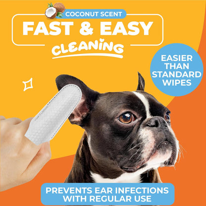 Paw Science finger wipes for pet ear cleaning