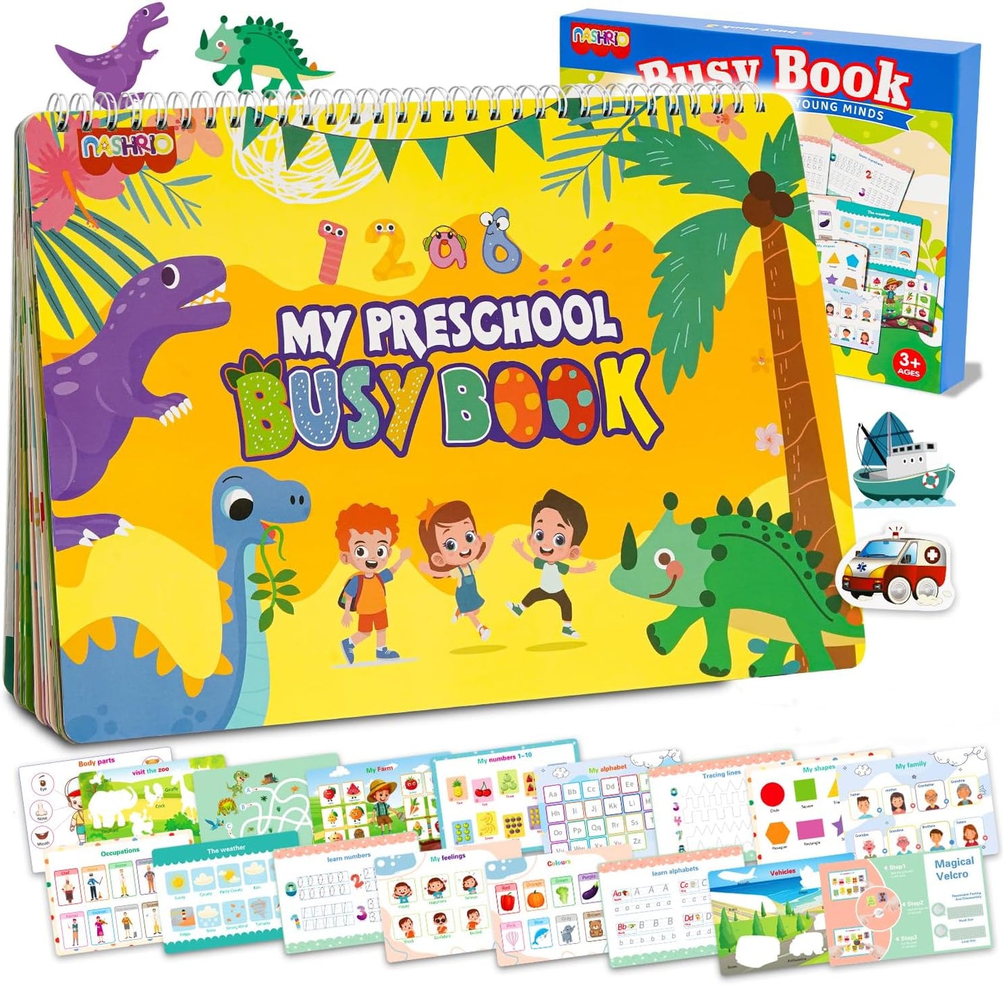 Nashrio Montessori 24 Themes Busy Book front cover view