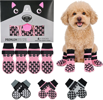 Dog Grippy Socks for Senior Dog - Double Side Dogs Booties to Prevent Licking, Boots & Paw Protectors for Hardwood Floors, No Twist Non Slip Socks for Small Medium Large Dogs, Black, L - Image 10