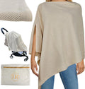 Little Rou Peekaboo knit nursing cover up in beige front view