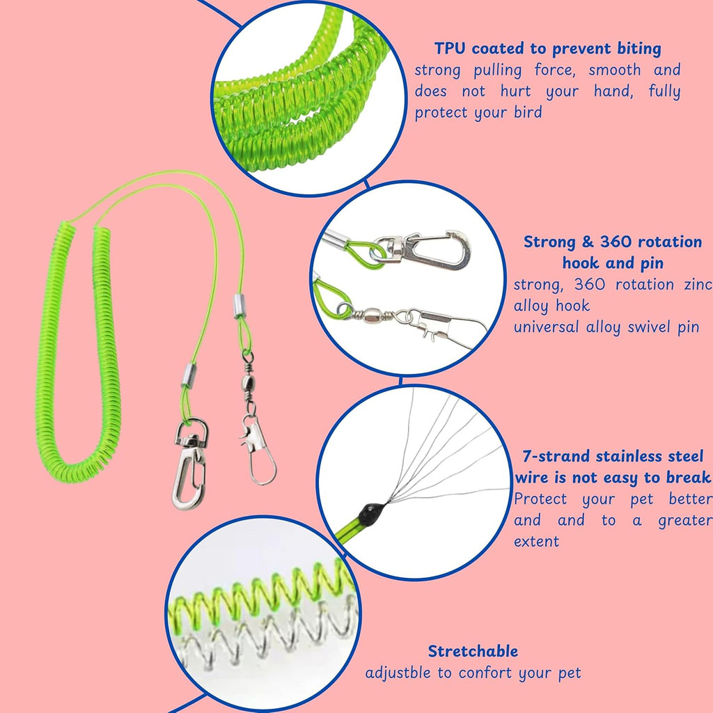 Adjustable velcro straps and tail hole design for medium birds.