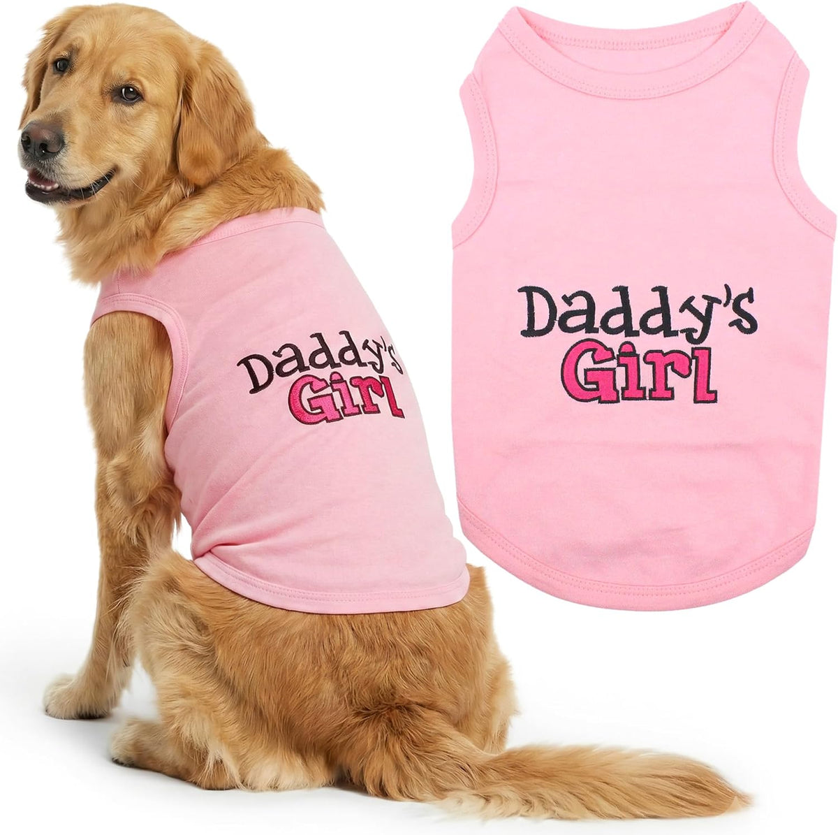 Parisian Pet Dog Shirt - 100% Cotton Shirts for Medium Dogs - Pink Sleeveless Puppy Clothes - Lightweight and Breathable Dog Apparel - Girl Big Sister Dogs Clothes - Stretchy Pet T Shirts - Image 12