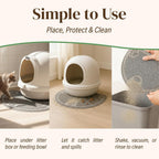 Cat stepping onto half circle litter trapper mat