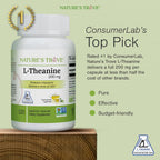 Nature's Trove L-Theanine supplement bottle showing back label and ingredients