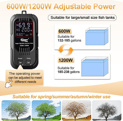 Hygger fish tank heater external digital controller