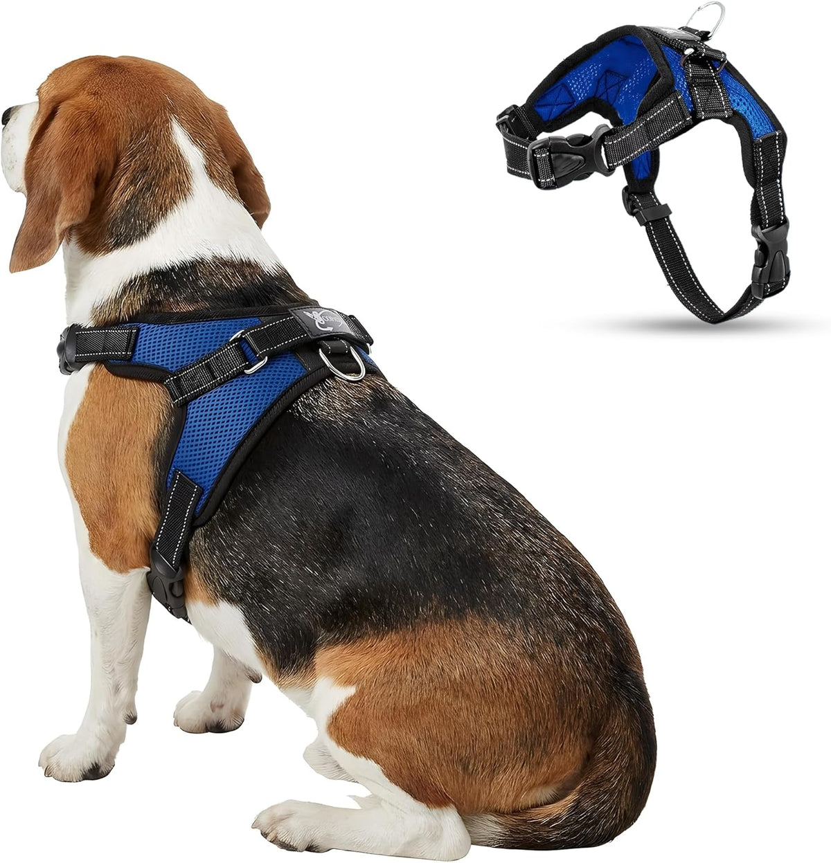 No Pull Reflective Adjustable Dog Harness With Handle- Comfortable Soft All Weather Mesh, Easy On Puppy Harness For Small Medium and Large Dogs (Blue) Small - Image 15