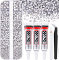 TINKRSTUFF Qiipii Resin Rhinestones Kit front view showing storage box and glue tubes