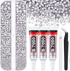 TINKRSTUFF Qiipii Resin Rhinestones Kit front view showing storage box and glue tubes