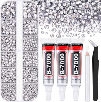 Qiipii resin rhinestones and B7000 glue kit front view