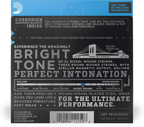 D'Addario regular light 10-46 gauge nickel wound strings set close up