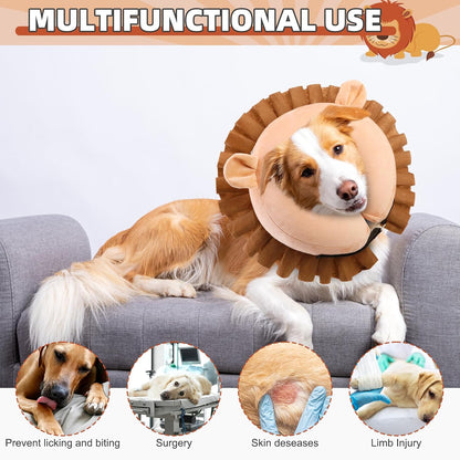 KOOLTAIL dog cone alternative after surgery inflated and laid flat