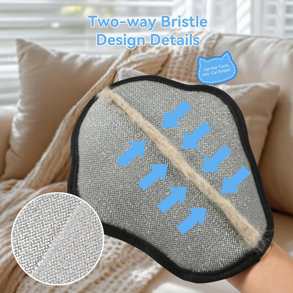 AstraLoom electrostatic cat and dog fur remover glove usage on couch