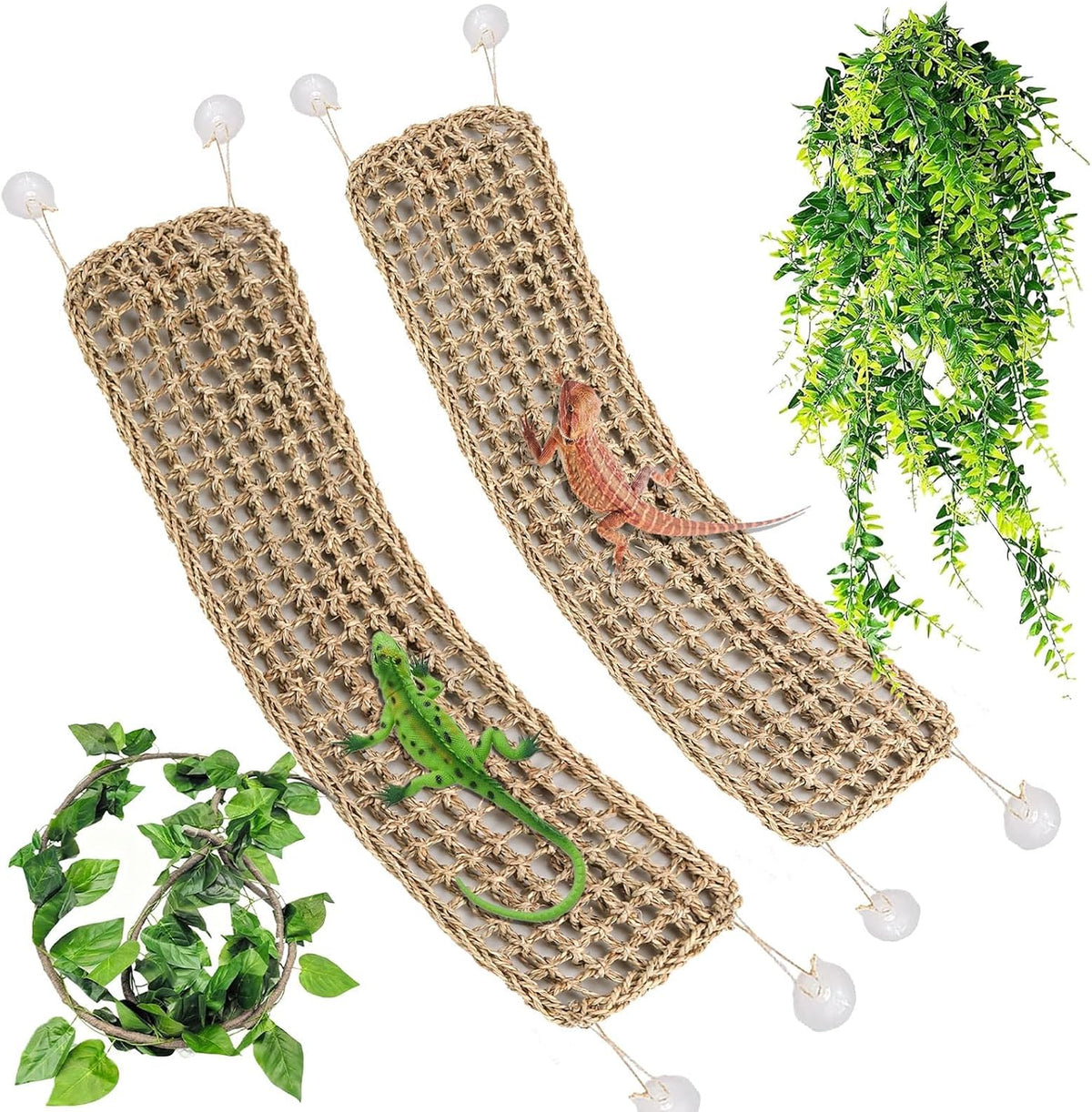 Tfwadmx 2 pack large bearded dragon hammock front view