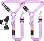 Removable Dog Seat Belt Harness for Car, 3 in 1 Pet Dog Car Seatbelt Leash, Retractable Restraint Secures to Vehicle Headrest & Adjustable Reflective Bungee Dog Seatbelt Tether, Blue and Black - Image 11