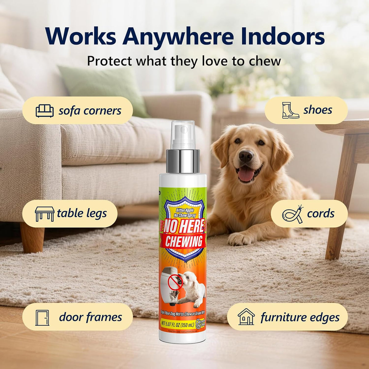 Natural anti-chew training aid for puppies in 175 ml bottle