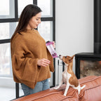 No mess hanging pet drinker demonstrating the vacuum ball control leakproof seal.