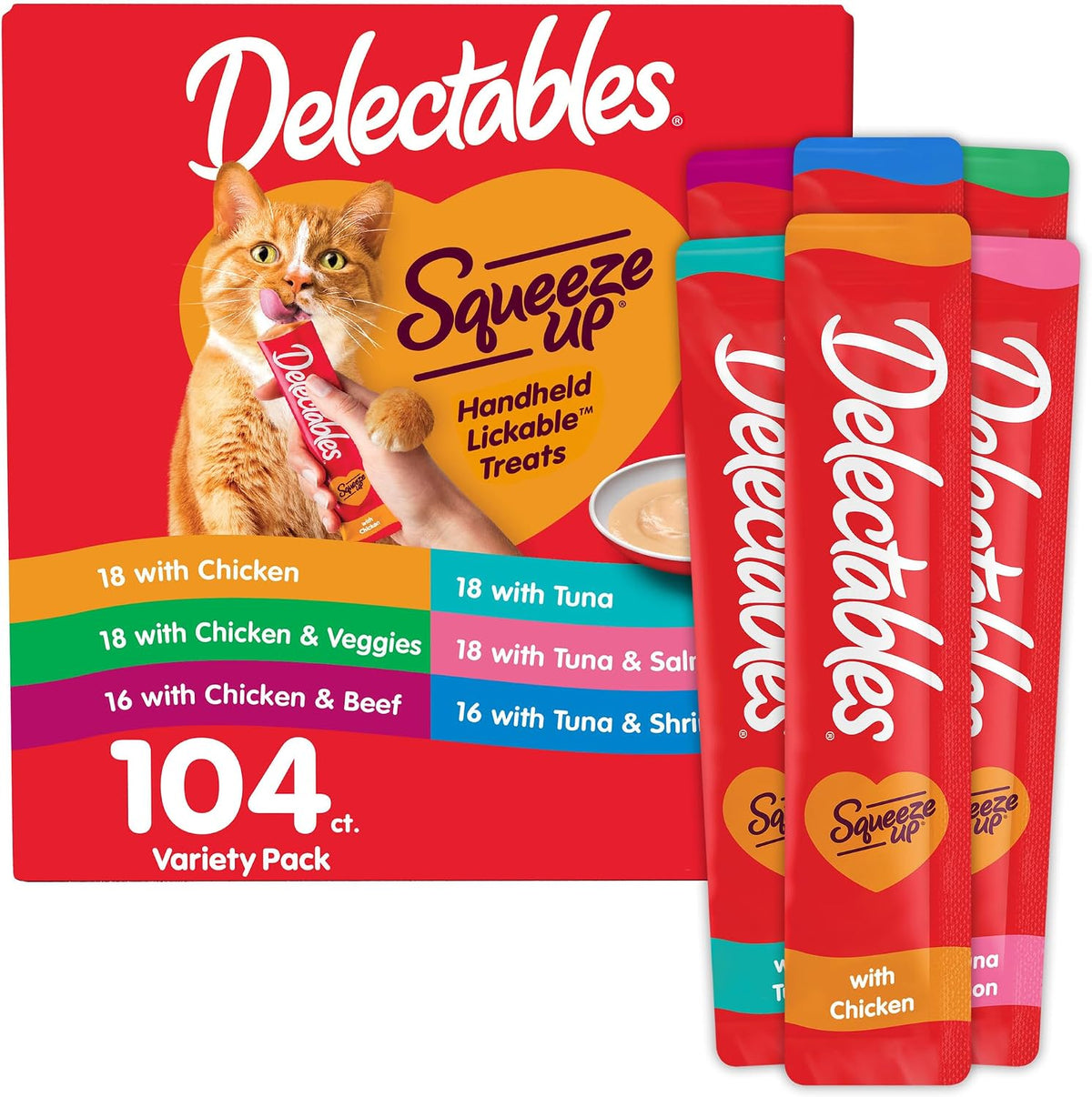 Delectables Squeeze Up Variety Pack, Creamy Squeezable Puree, Lickable Wet Cat Treats, Grain Free, No Added Fillers, No by-Products, No Added Preservatives, 0.5 Ounces Tube, 72 Tubes Total - Image 14
