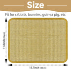Two pack of DYAUS sisal bunny mats placed inside an indoor small animal cage