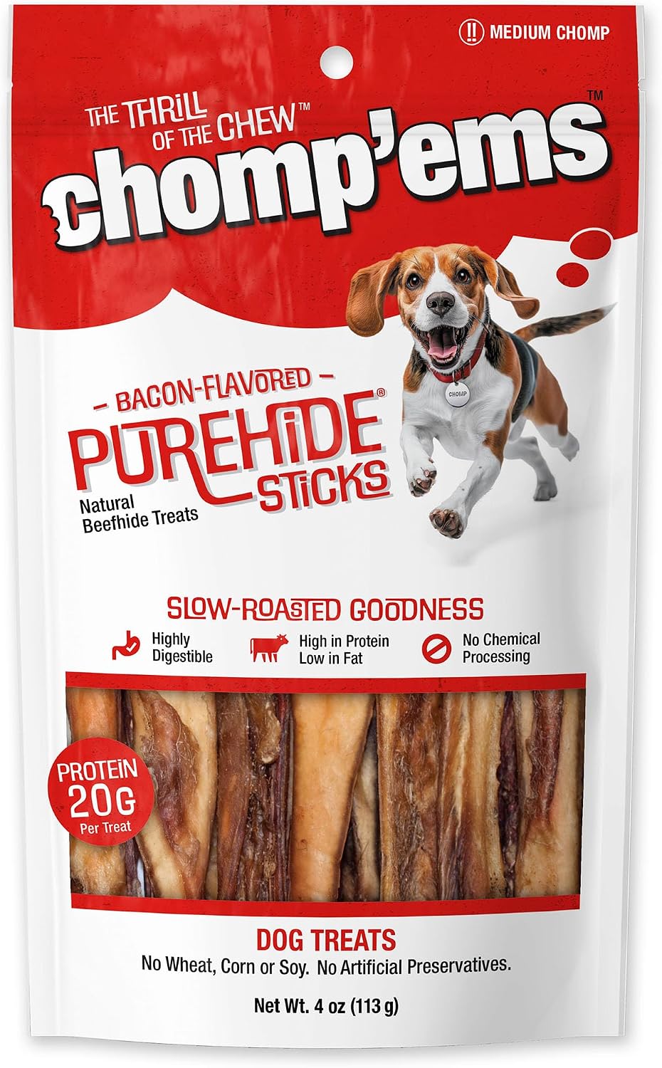 Chomp'ems Purehide Sticks Healthy Natural Rawhide Dog Chew, 12 oz - Image 13