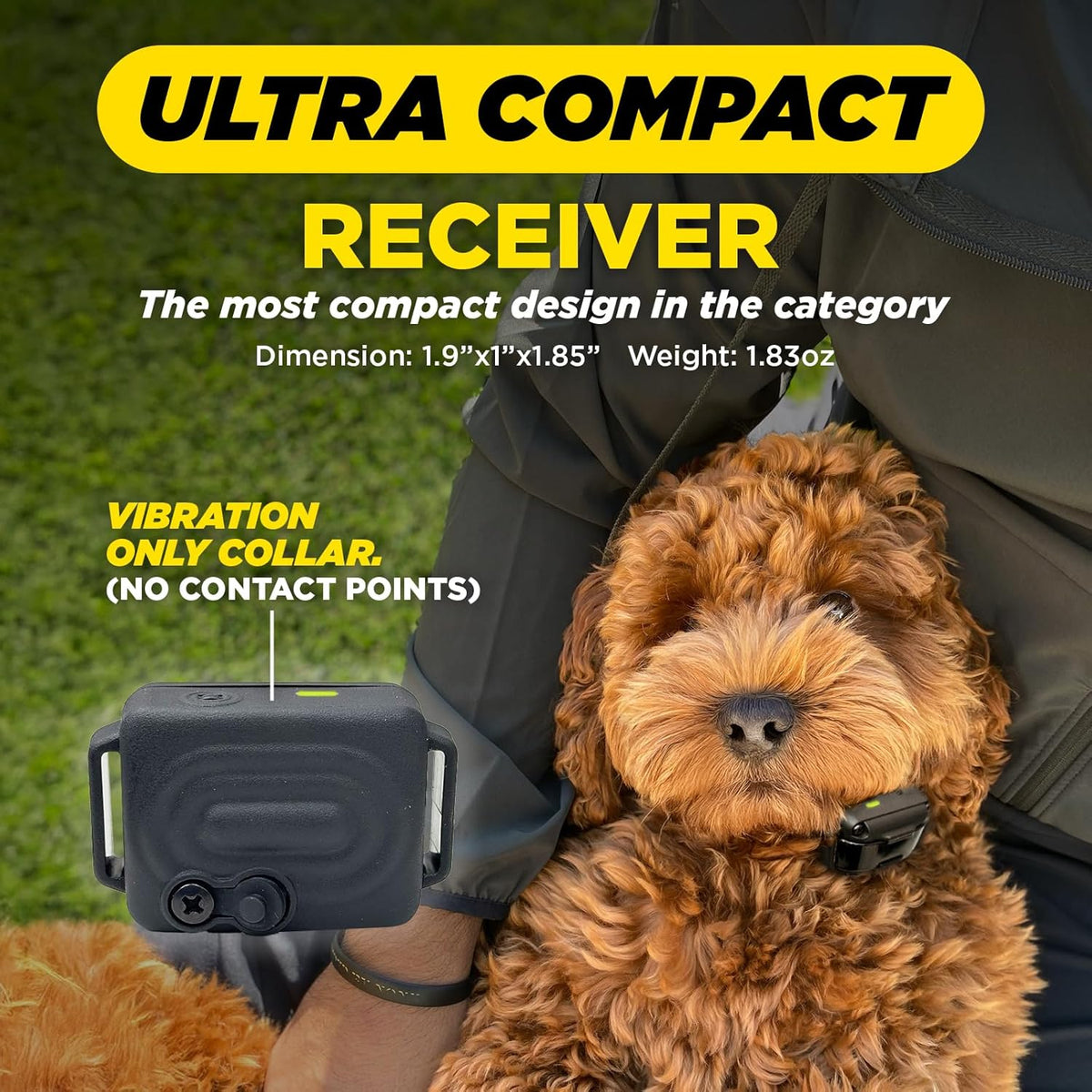Dogtra iQ Vibe charging port and compact receiver design