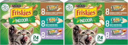 Purina Friskies Indoor Cat Food 24ct VP - (Chicken and Turkey Casserole, Saucy Seafood Bake, Homestyle Turkey Dinner) - (Pack of 24) 5.5 oz. Cans - Image 12
