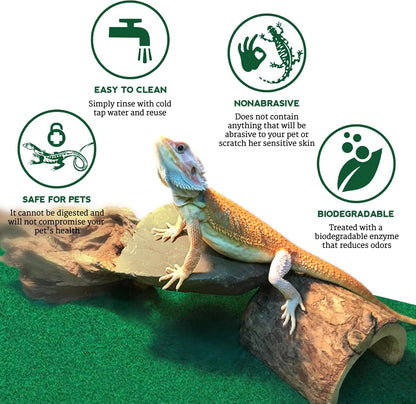 Close up view of the soft non abrasive felt texture of the SunGrow reptile bedding.