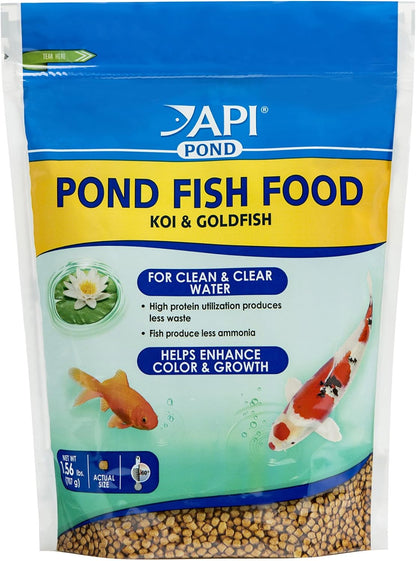 Clean pond water after using API pond fish food
