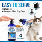 Plano Paws cat dandruff treatment product packaging showcasing immune and joint benefits.