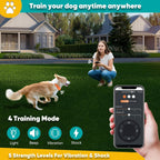 Adjustable orange silicone strap and waterproof receiver of the smart GPS tracking collar.
