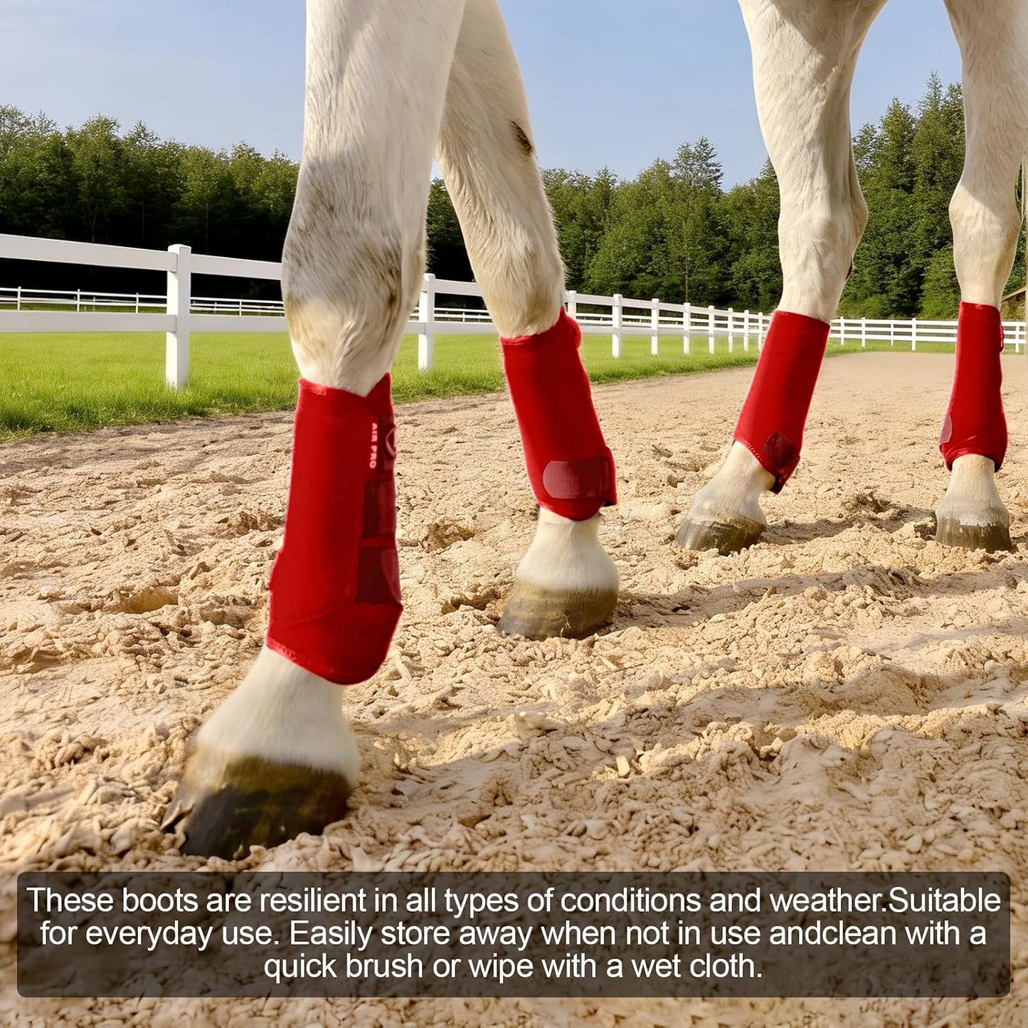 Horntack premium protective horse footwear displaying high quality stitching details