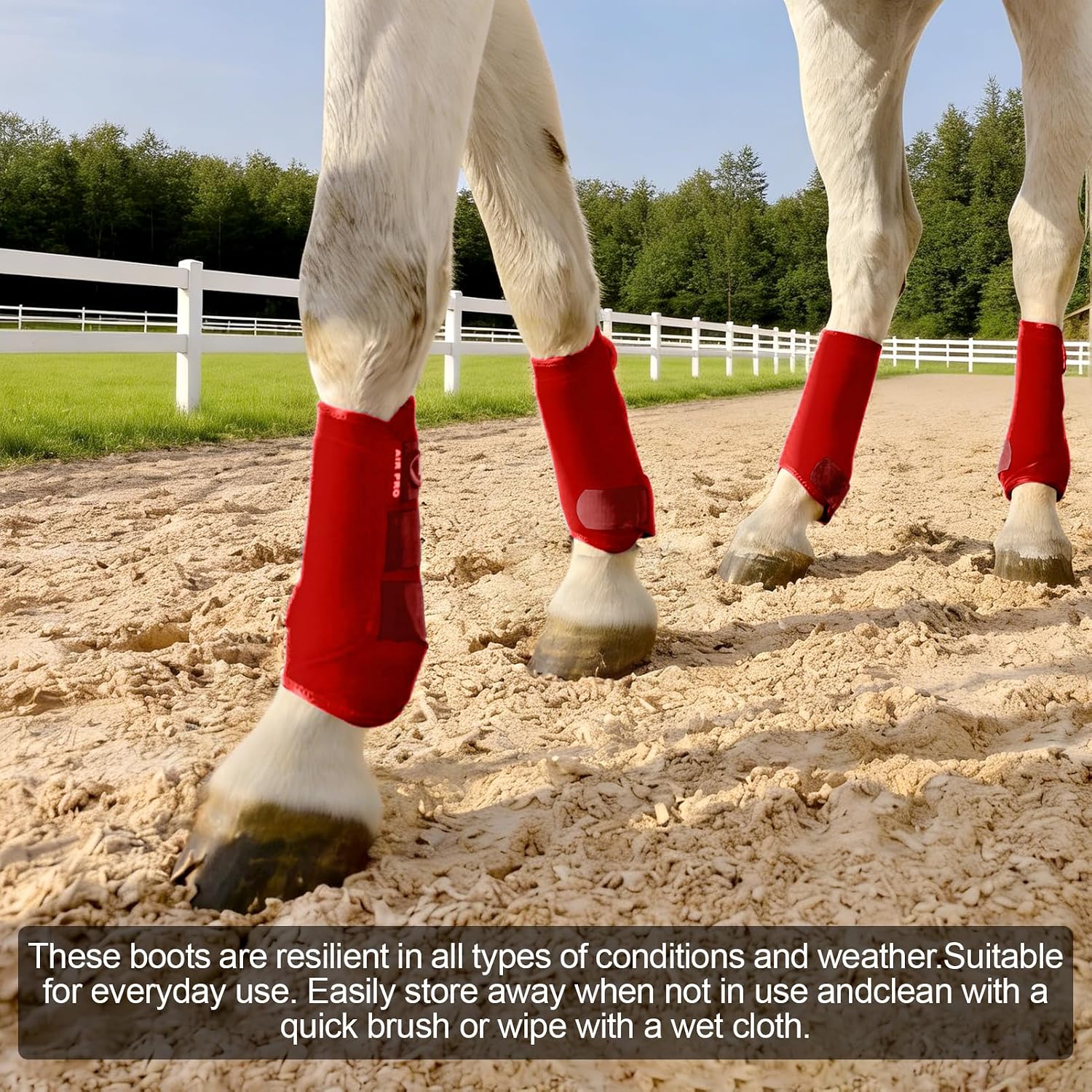 Horntack premium protective horse footwear displaying high quality stitching details