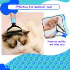 Ergonomic blue and gray handle of pet grooming brush