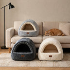 Noocyarn indoor cat cave grey interior cushion detail