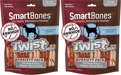 SmartBones Smart Twist Sticks, Rawhide Free Dog Chew Sticks, Made With Real Chicken, 50 Sticks , 9.7 Ounce (Pack of 1) - Image 9