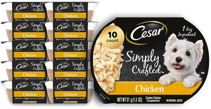 Cesar Simply Crafted Adult Wet Dog Food Toppers for Dry Food, Chicken, 1.3 oz Tubs, 24 Count - Image 9