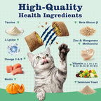 PLBKCTS premium cat vitamins nutritional information label highlighting omega 3 6 9 benefits