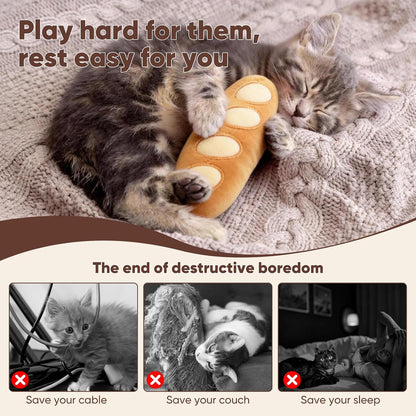 CiyvoLyeen baguette and croissant catnip toys for indoor play