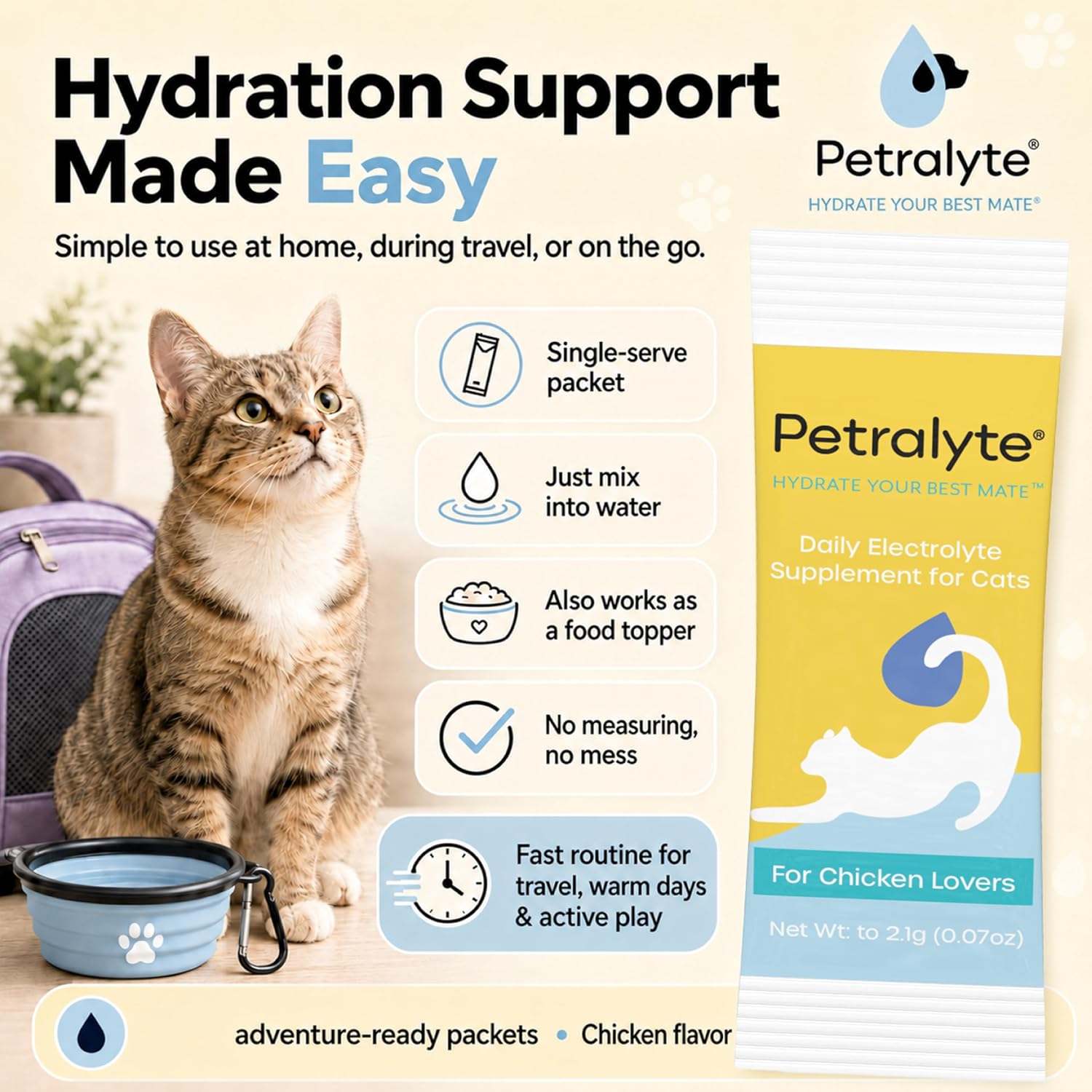Petralyte feline hydration powder individual sachets for mobility and joint support