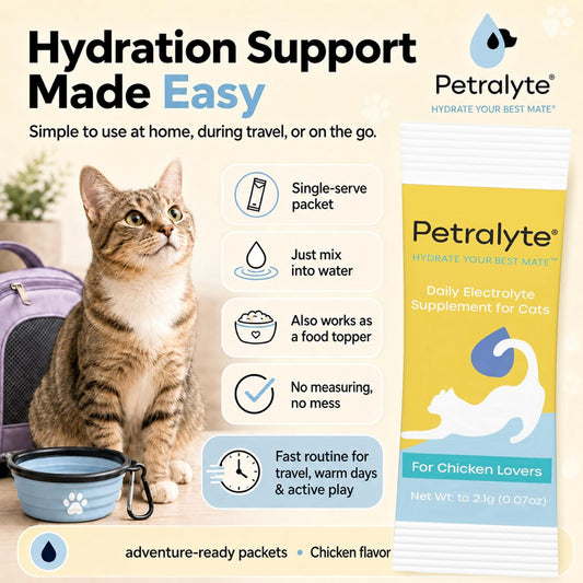 Petralyte feline hydration powder individual sachets for mobility and joint support