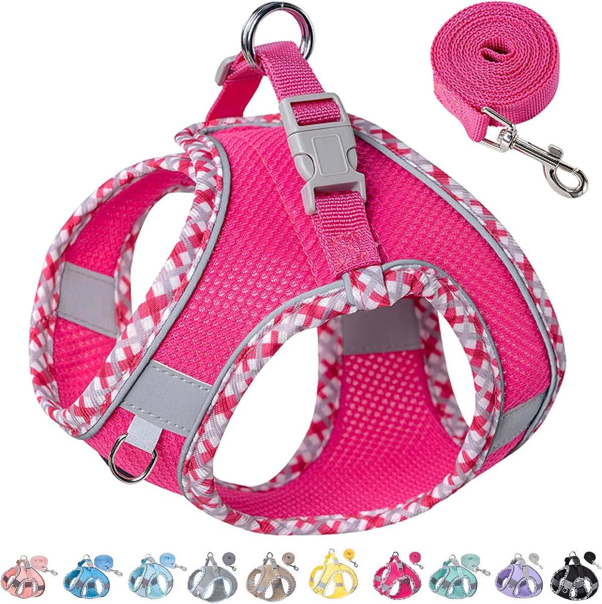 Petank Dog Harness for Small Medium Dogs No Pull, Puppy Harness and Leash Set, Step in Dog Harness for Walking, Running, Training, Small Dog Vest (Pink, XXS) - Image 12