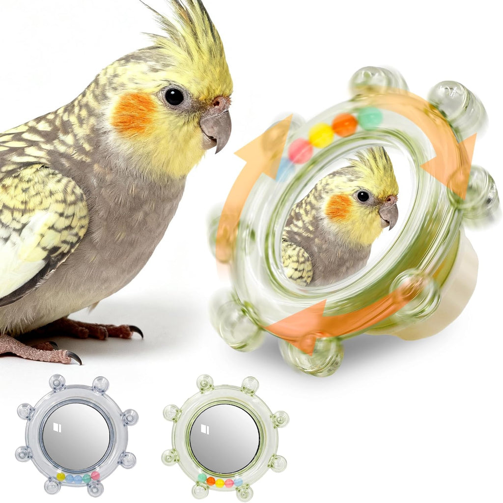 Bird Toys for Parakeets, Colorful Parakeet Toys Wheel, Interactive Spinner Rattle Parrot Toy, Cockatiel Toy for Bird Cage, Chewing Exercise for Conure, Budgies Enrichment Toys (1pc, Rondom Color) - Image 9