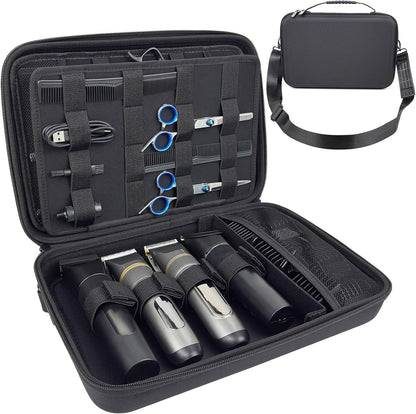 Neehows barber bag hard travel case front view showcasing sleek black exterior layout