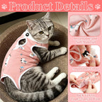 Cat wearing breathable recovery onesie showing abdominal wound coverage