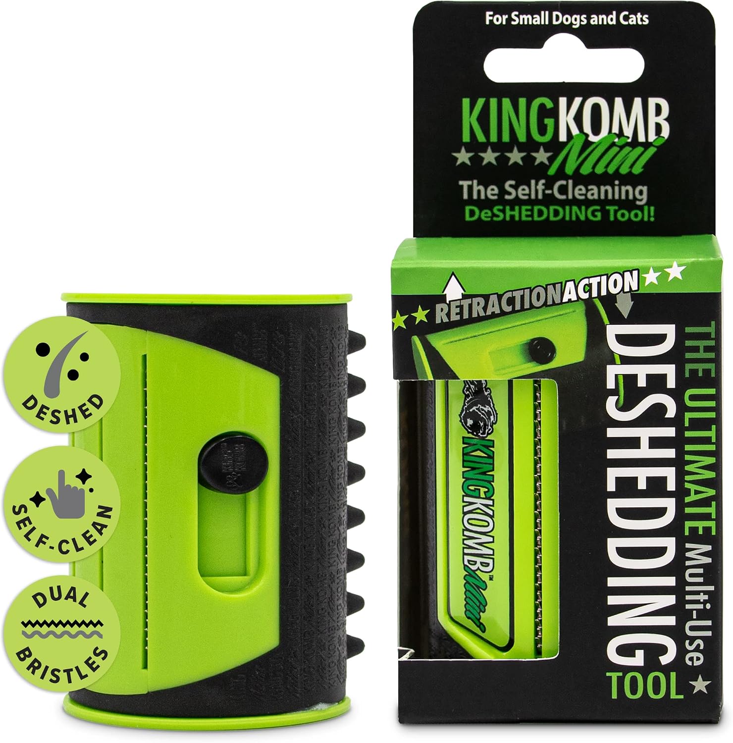 King Kanine Deshedding Dog Brush - Self Cleaning Deshedding Brush for Cats Dogs and Horses - Pet Comb for Grooming and Removing Loose Hair - Designed for Short to Medium Coats of All Stages - Image 9