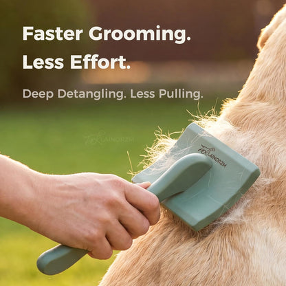 Flying Pawfect curved slicker brush for poodles and labradoodles undercoat maintenance.