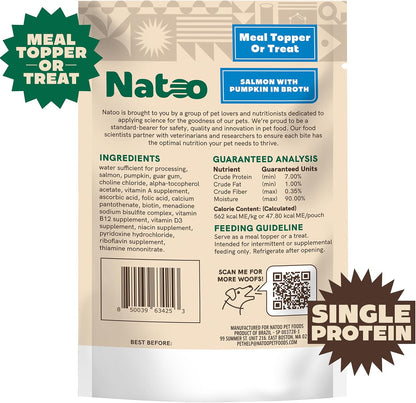 NATOO easily digestible dog food seasoning packaging highlighting the sustainable solar powered kitchen origin.