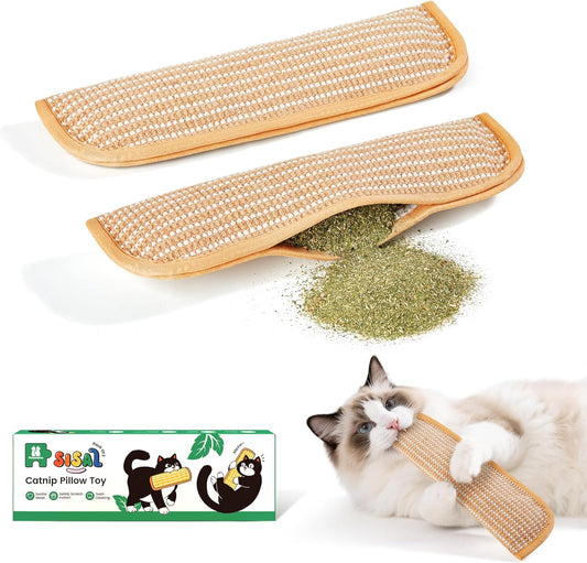 Potaroma cat toys pack of 2 front view showing sisal material