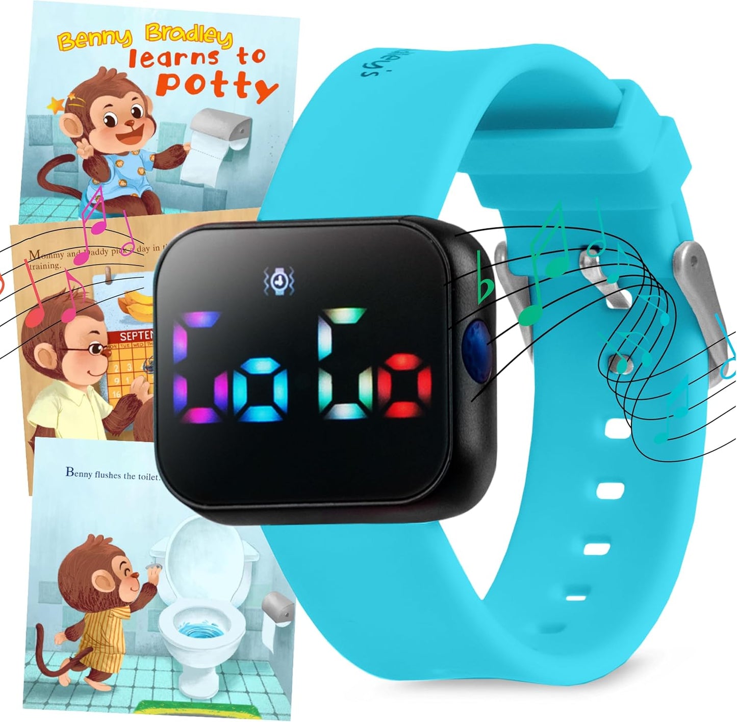 Benny Bradley's Potty Training Watch V2 Sky Blue front view