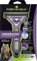 Furminator medium large long hair cat tool ergonomic purple handle