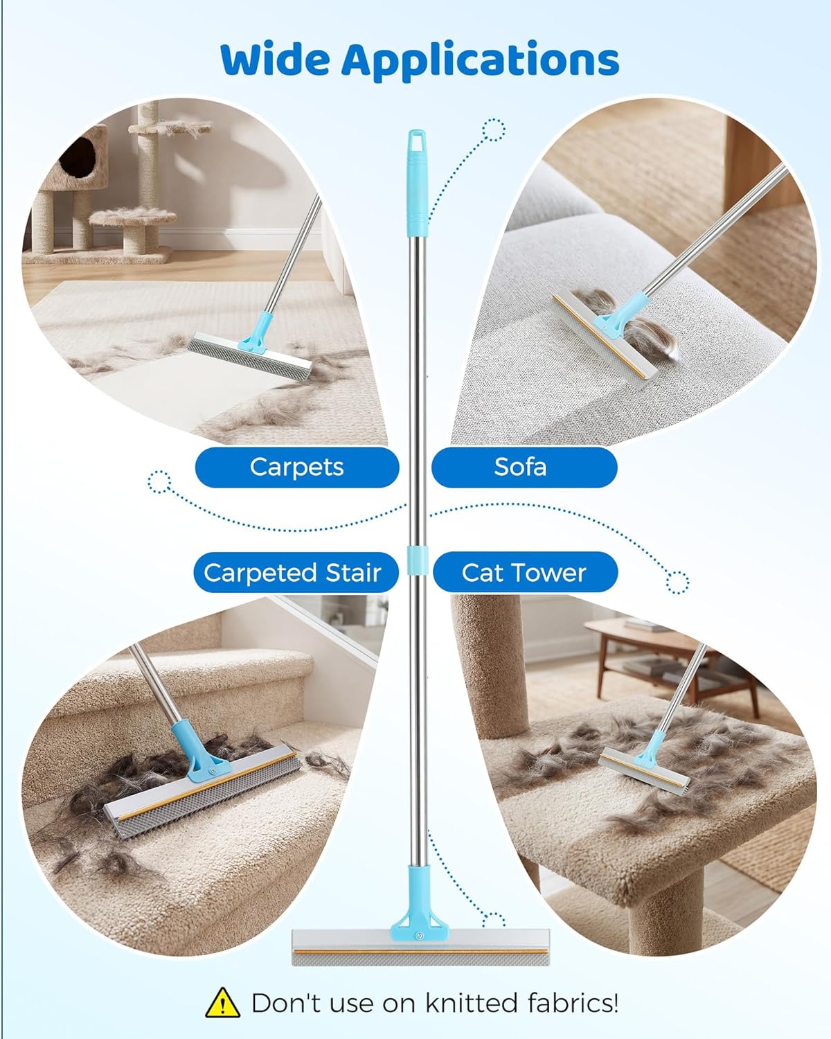 Using Rzptl carpet rake on living room rug